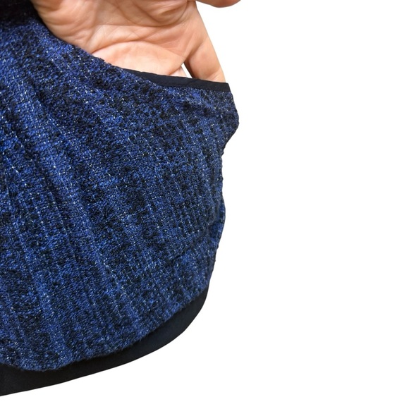 Nanette Lepore | Blue Tweed Asymmetrical Blazer | Sz 4 - Picture 6 of 14